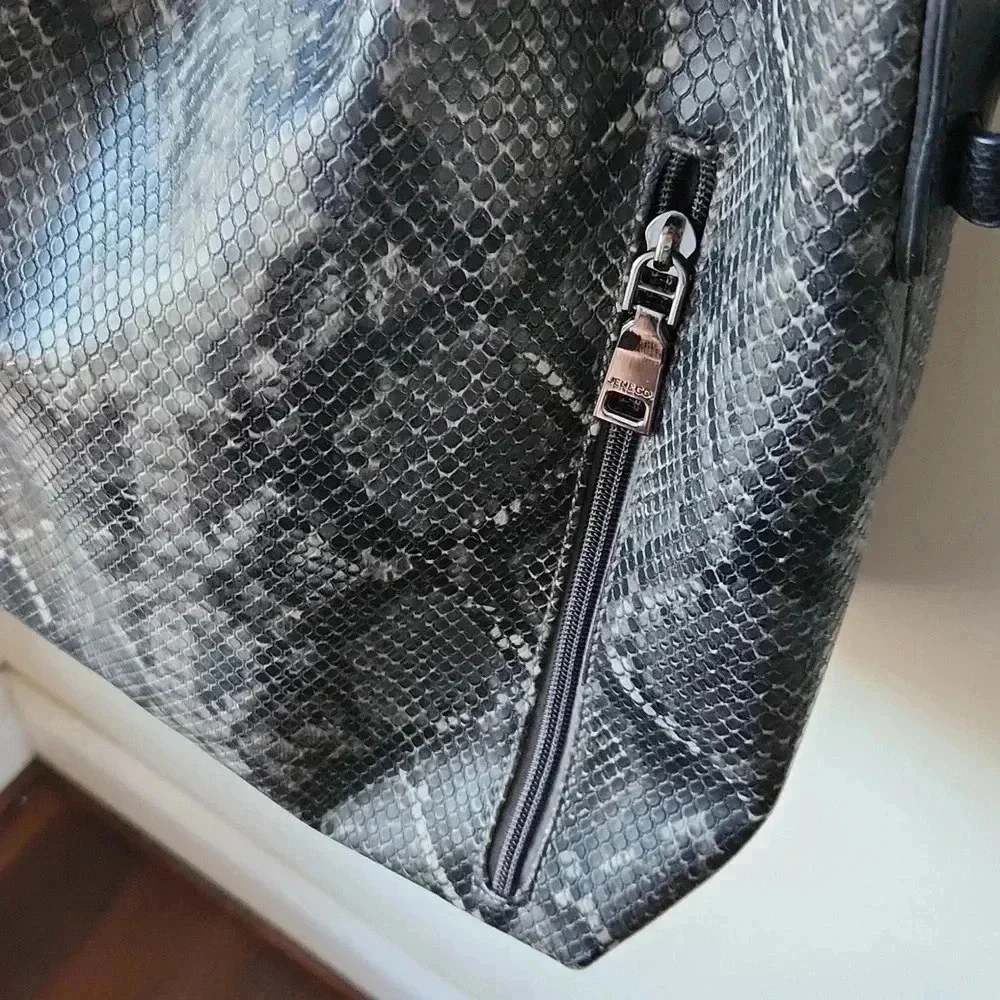 Alexa Python Snake‎ Hobo Bag Adjustable Strap Black Gray